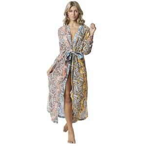 Luna Cara Swim Maisie Duster Multi-Color Floral Print Robe Loungewear Size Small